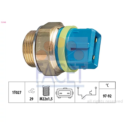 Teplotný spínač ventilátora chladenia FACET 7.5145