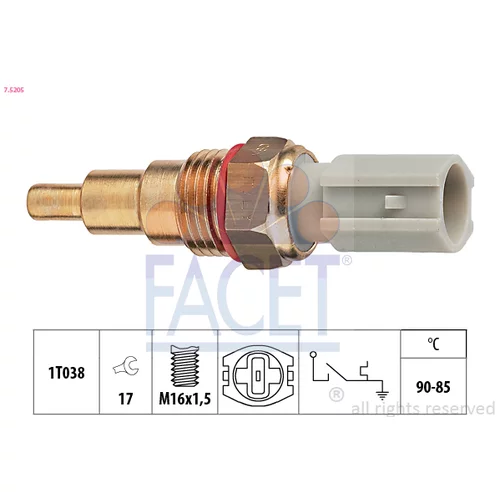 Teplotný spínač ventilátora chladenia FACET 7.5205