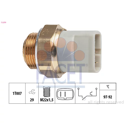 Teplotný spínač ventilátora chladenia FACET 7.5279