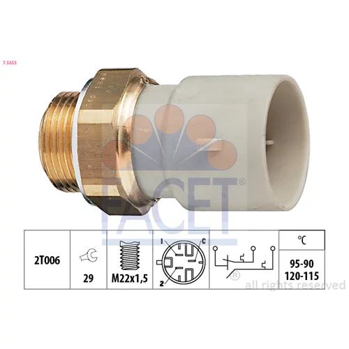 Teplotný spínač ventilátora chladenia FACET 7.5655