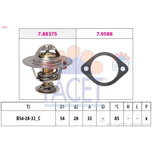 Termostat chladenia FACET 7.8837