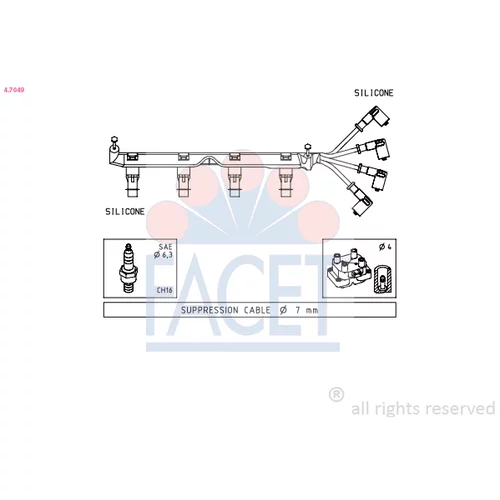 Sada zapaľovacích káblov FACET 4.7049
