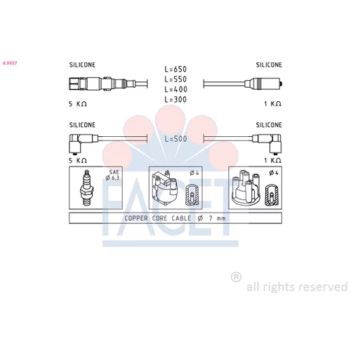 Sada zapaľovacích káblov FACET 4.9937