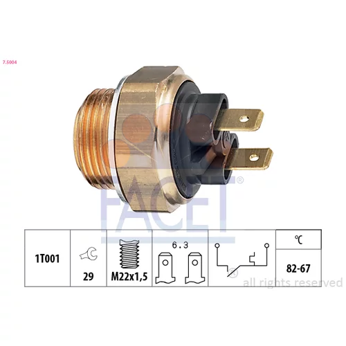 Teplotný spínač ventilátora chladenia FACET 7.5004