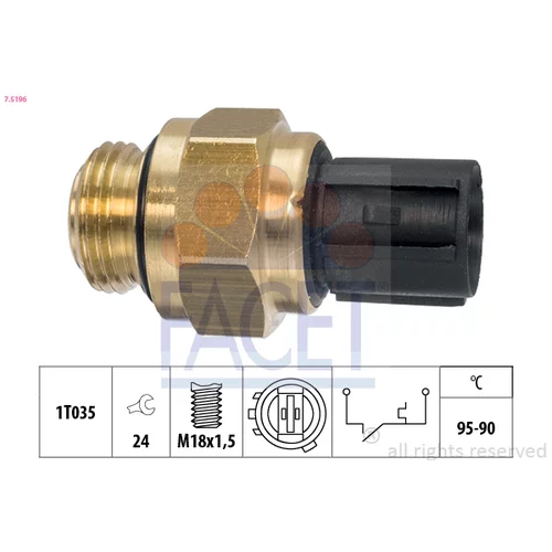 Teplotný spínač ventilátora chladenia FACET 7.5196