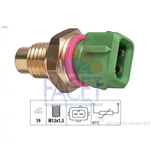 Snímač teploty chladiacej kvapaliny FACET 7.3114
