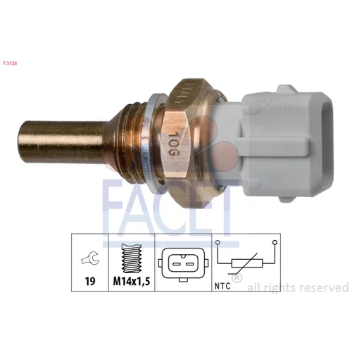 Snímač teploty chladiacej kvapaliny FACET 7.3126