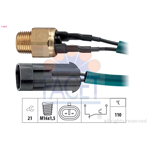 Teplotný spínač kontrolky teploty chladenia FACET 7.4055