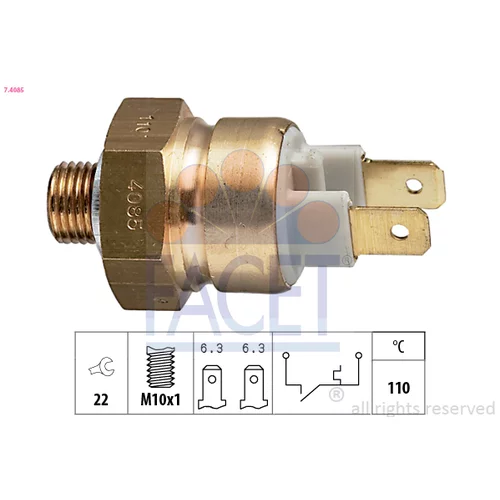 Teplotný spínač kontrolky teploty chladenia FACET 7.4085
