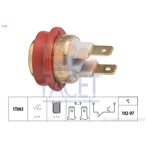 Teplotný spínač ventilátora chladenia FACET 7.5208