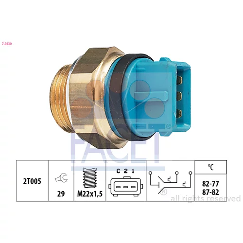 Teplotný spínač ventilátora chladenia FACET 7.5630