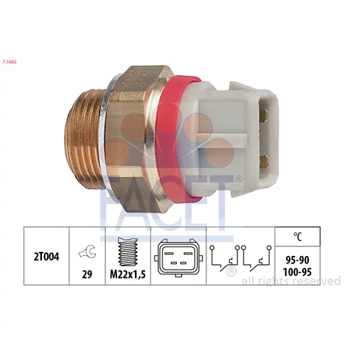 Teplotný spínač ventilátora chladenia FACET 7.5682