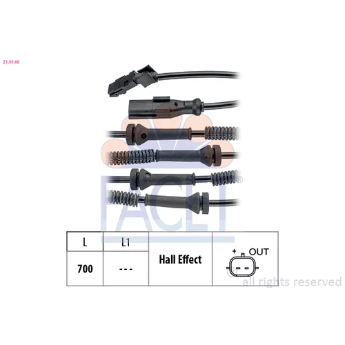 Snímač počtu otáčok kolesa FACET 21.0146