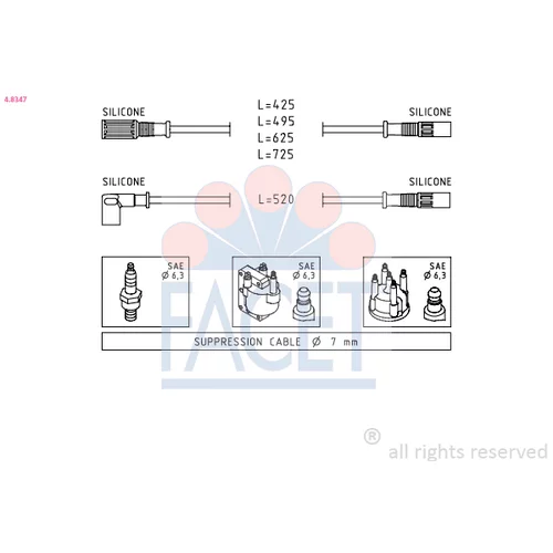 Sada zapaľovacích káblov FACET 4.8347