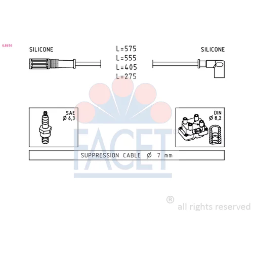 Sada zapaľovacích káblov FACET 4.8616