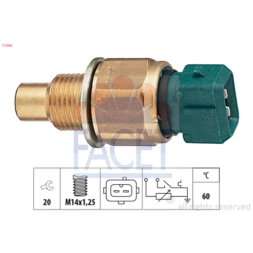 Snímač teploty chladiacej kvapaliny FACET 7.3560