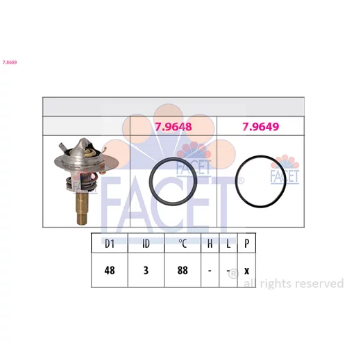 Termostat chladenia FACET 7.8609