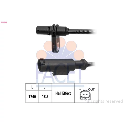 Snímač počtu otáčok kolesa FACET 21.0243