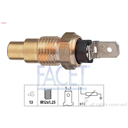 Snímač teploty chladiacej kvapaliny 7.3121 /FACET/