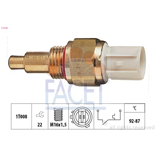 Teplotný spínač ventilátora chladenia FACET 7.5138