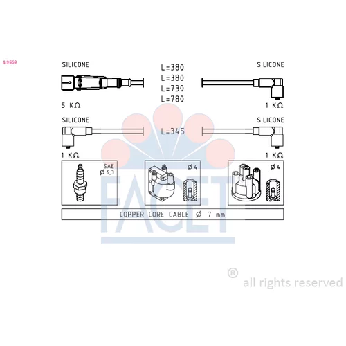 Sada zapaľovacích káblov FACET 4.9569