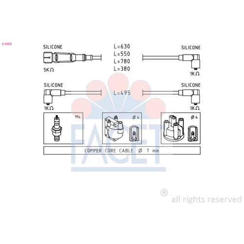Sada zapaľovacích káblov FACET 4.9660