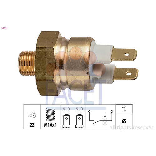 Teplotný spínač kontrolky teploty chladenia FACET 7.4112