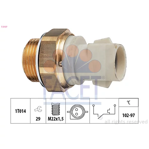 Teplotný spínač ventilátora chladenia FACET 7.5137