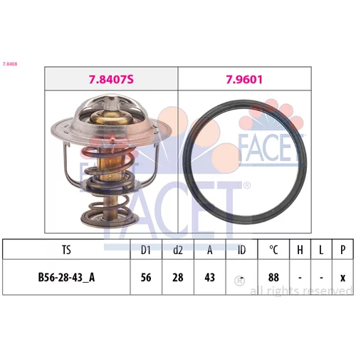 Termostat chladenia 7.8408 /FACET/