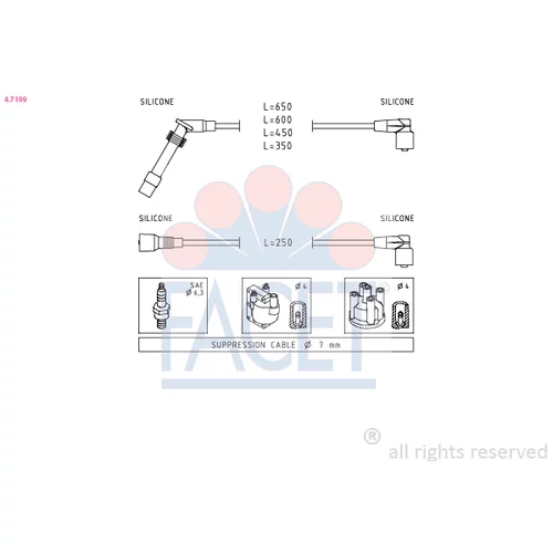 Sada zapaľovacích káblov FACET 4.7199