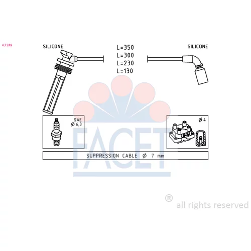 Sada zapaľovacích káblov FACET 4.7249