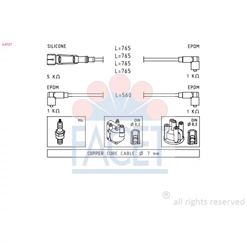 Sada zapaľovacích káblov FACET 4.8727