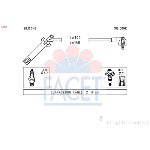 Sada zapaľovacích káblov FACET 4.9145