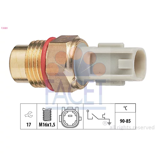 Teplotný spínač ventilátora chladenia FACET 7.5223