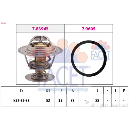 Termostat chladenia FACET 7.8483