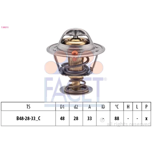 Termostat chladenia FACET 7.8831S