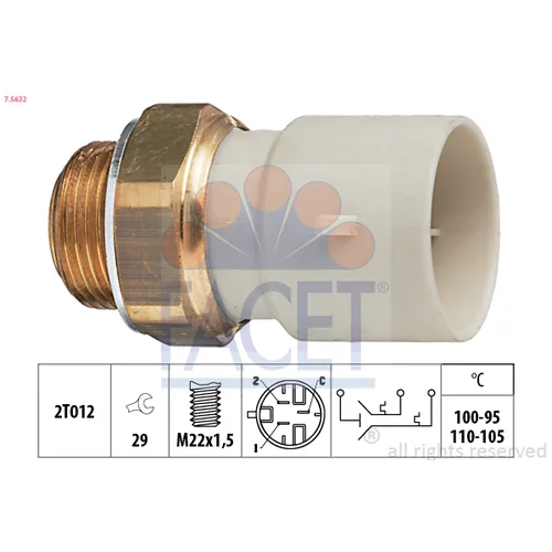 Teplotný spínač ventilátora chladenia FACET 7.5632