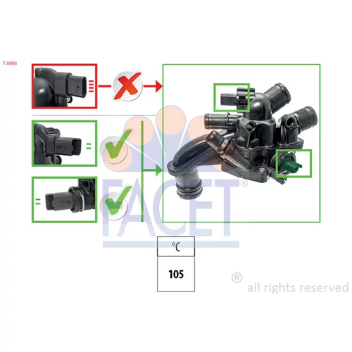 Termostat chladenia FACET 7.8866