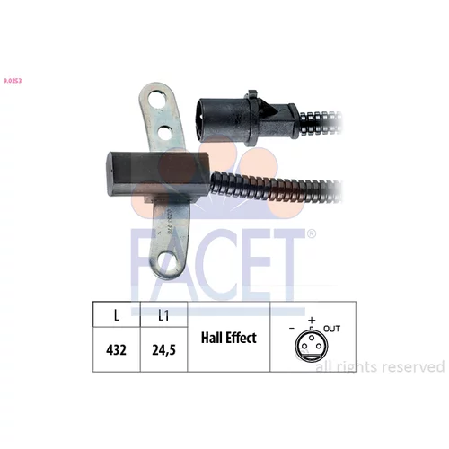 Snímač impulzov kľukového hriadeľa FACET 9.0253