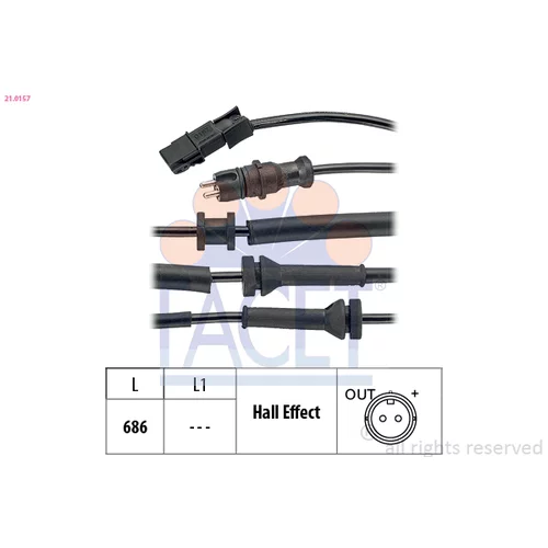 Snímač počtu otáčok kolesa FACET 21.0157