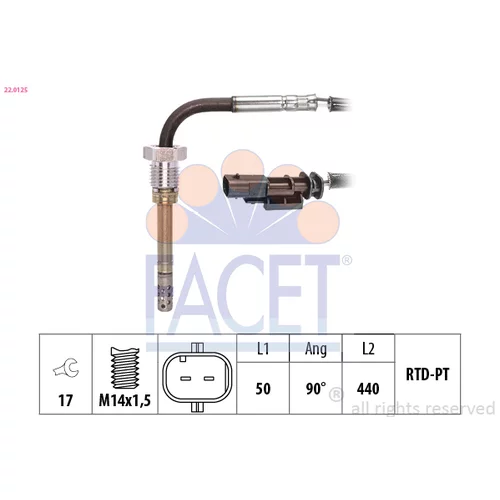 Snímač teploty výfukových plynov FACET 22.0125