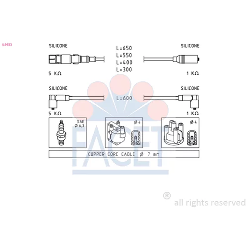 Sada zapaľovacích káblov FACET 4.9933