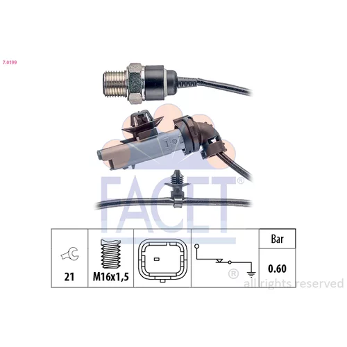 Olejový tlakový spínač FACET 7.0199