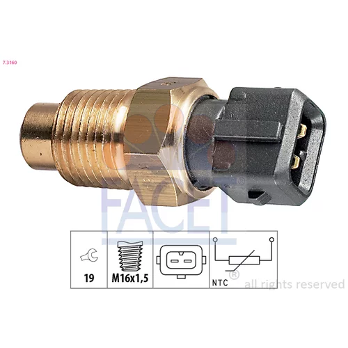 Snímač teploty chladiacej kvapaliny FACET 7.3160