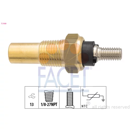 Snímač teploty chladiacej kvapaliny FACET 7.3180