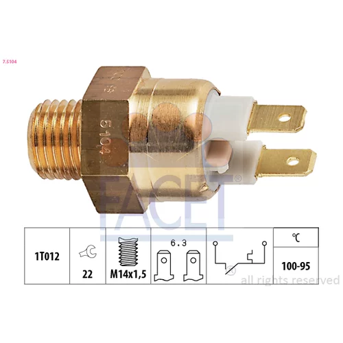 Teplotný spínač ventilátora chladenia FACET 7.5104