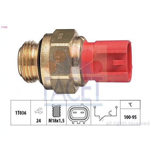 Teplotný spínač ventilátora chladenia FACET 7.5186