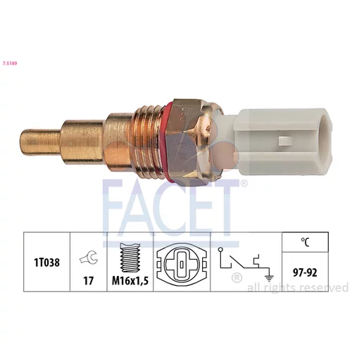 Teplotný spínač ventilátora chladenia FACET 7.5189