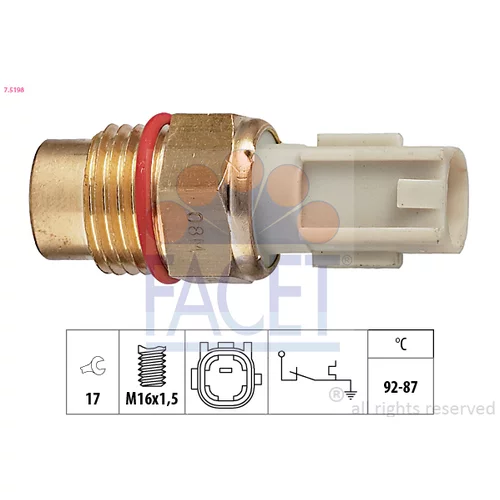 Teplotný spínač ventilátora chladenia FACET 7.5198