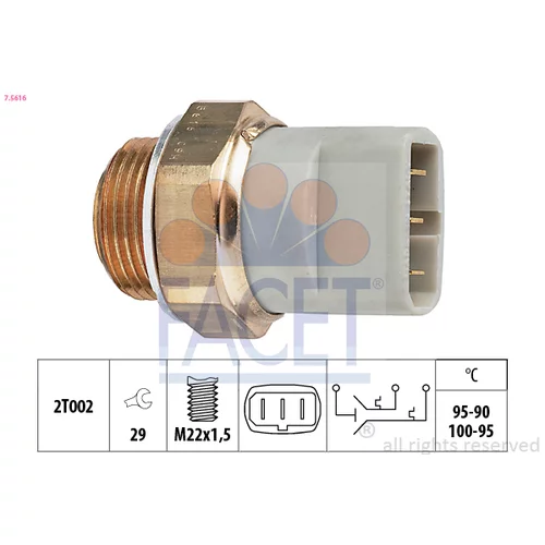 Teplotný spínač ventilátora chladenia FACET 7.5616